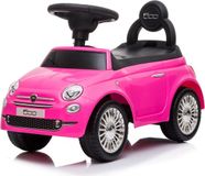 Sun Baby Fiat 500 Kindervoertuig loopauto ride on babyauto loopstoeltje met claxon en motorgeluiden (Roze)