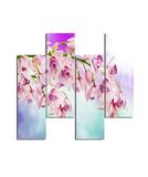 Homemania Wandfoto, motief: bloemen, 4 stuks, voor woonkamer, slaapkamer, meerkleurig, 76 x 0,3 x 50 cm, HM204PMDF201, MDF