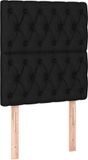 vidaXL Hoofdbord Stof Zwart 80x7x78/88 cm