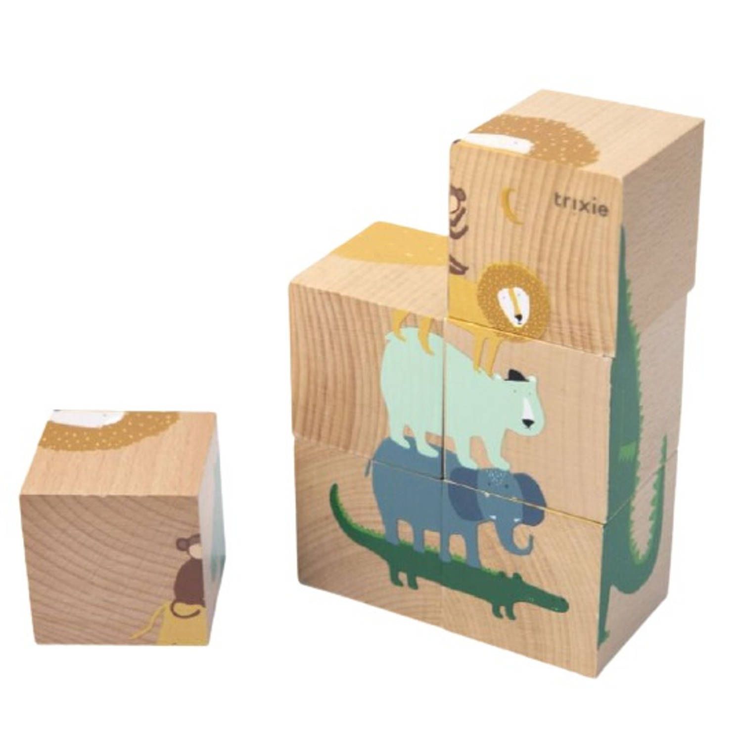 Fan Toys Houten Puzzelblokken - Multi - Hout - 2023