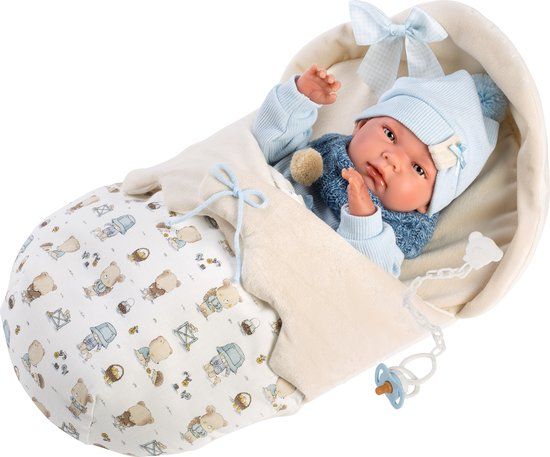 Llorens Nico Babypop Jongen - 40 cm - Met Slaapzak en Speen