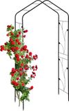 Merkloos rozenboog metaal - 213 x 106 x 41 cm - stabiel - tuin - klimplanten - zwart