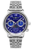 Zeppelin 8639M-3 Captainsline Montre pour femme avec cadran bleu, bracelet à maillons, fabriqué en Allemagne