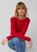 s.Oliver - Dames - Geribd shirt met lange mouwen en boothals - Rood - Maat 46