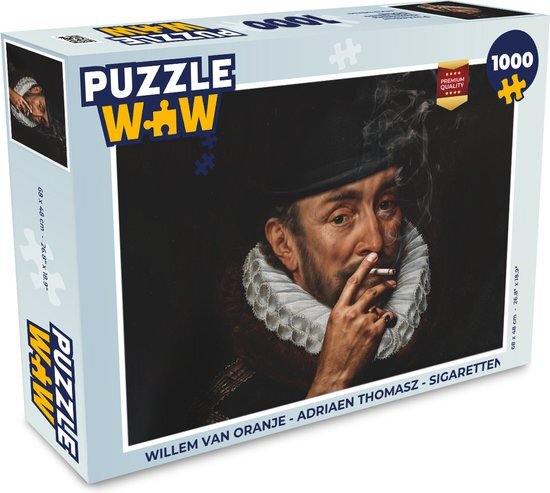 MuchoWow Puzzel Willem van Oranje - Adriaen Thomasz - Sigaretten - Legpuzzel - Puzzel 1000 stukjes volwassenen