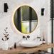 Mirlux Miroir de salle de bain avec éclairage LED et chauffage – Miroir mural rond – Miroir de douche anti-buée – Cadre doré – 80 cm