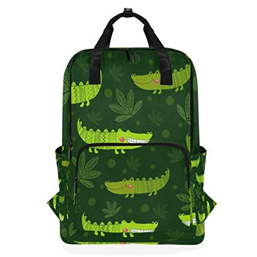 MONTOJ Travel Rugzak Leuke Groen Krokodil School Rugzak