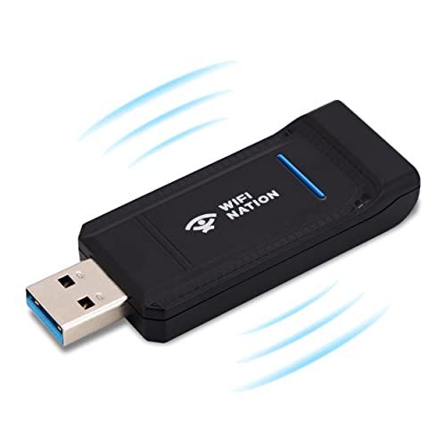 WiFi Nation WiFi 6 AX1800 USB WiFi Dongle Adapter - RTL8832AU - 802.11ax - 5 GHz/2.4 GHz - WPA3 - Windows 7/10/11