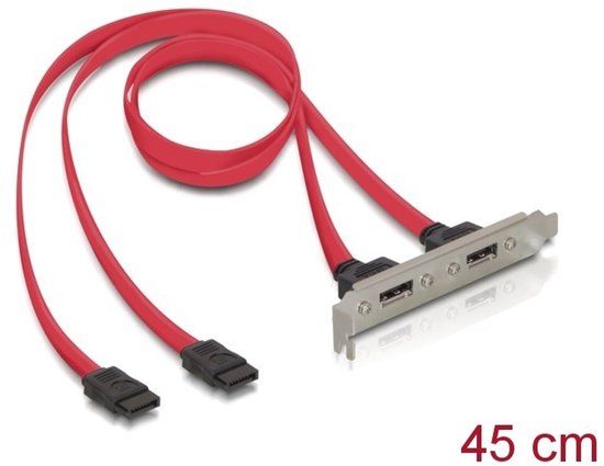 Delock Slotbracket 2x internal SATA to 2x eSATA external