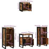 vidaXL Badkamermeubel Set 4 st Veelkleurig en Zwart 40 x 35 x 90 cm