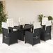 Maison Exclusive - Ensemble de jardin, 7 pièces, avec coussins, noir, résine tressée