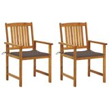 VidaXL Tuinstoelen 2 st met kussens massief acaciahout