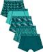 WE Fashion Jongens boxershorts, 5-pack, Pastel green, Printopdruk, 110/116