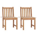 VidaXL Tuinstoelen 4 st met kussens massief teakhout Beige