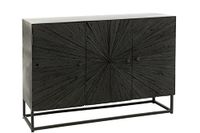 J-Line kast Shanil - hout/ijzer - zwart