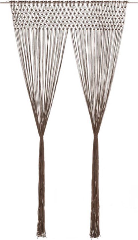 vidaXL Gordijn macramé 140x240 cm katoen taupe