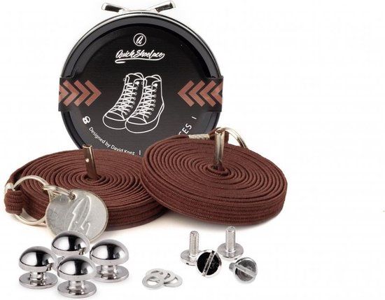 Quickshoelaces - casuel bruin - Elastisch - 120 cm - Bruin