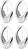Tendance Plakhaakjes - 4 stuks - Zilver - Kunststof - Zelfklevend