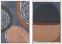DKD Home Decor Abstract Stads Schilderij (2 Stuks) Blauw Canvas 84 x 4,5 x 123 cm
