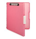 Dexas Slimcase 2 kunststof klembord met opslag en zijopening, roze glitter