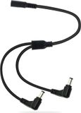 SURIGHT DC splitter kabel 1 vrouwelijk naar 2 rechte hoek mannelijk - 12V DC 5.5mm X 2.1mm Y Splitter Adppter Vrouwelijk