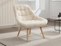 Vente-unique Fauteuil LUOSTO Beige Stof