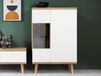 PROMI Armoire PROMI 2 portes chêne riviera/blanc avec led