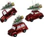 Decoris kersthanger auto kunststof rood 10cm