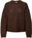 PIECES PCDORTHEA LS CHUNKY KNIT TOP NOOS BC - Meisjes - Lange mouwen shirts - L - Polyester - Heuphoogte - Lange mouw - Ronde hals - Hot Fudge
