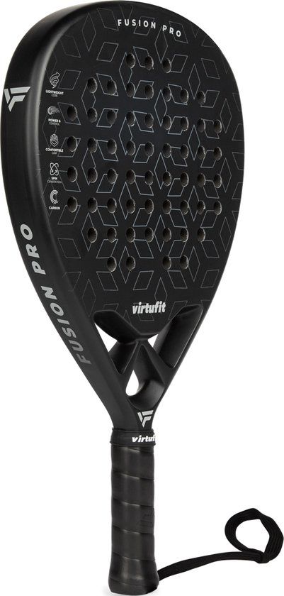 VirtuFit Fusion Pro Padel Racket - Black/Silver - For Advanced Players