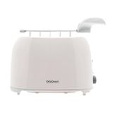 Digiquest Toast Up Broodrooster voor koude muren met tang, 750 W, 2 vakken, 7 bruiningsniveaus, stopknop, kruimelopvangbak, compact design, wit