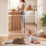 VEVOR Traphekje 778-1210 mm Verstelbare breedte, 760 mm Hoog Deurveiligheidshekje, Kinderveiligheidshekje met Boorset (zonder grondstang), Kinderveiligheidshekje voor trappen, deurkozijnen en woonruimtes, Wit