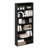 Furinno Basic Boekenkast, boekenkast, 6-laags open plank, boekenplank, opbergorganizer, 16,8 x 60 x 134 cm, espresso