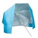AKTIVE 62437 strandscherm, windscherm, 8 baleinen, 200 cm, blauw, 2-in-1, ombouwbaar, kantelbare aluminium mast, UV50-bescherming, zandzakken, ventilatie en draagtas