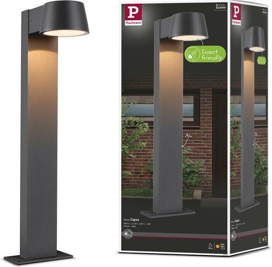 Paulmann Capea LED Bolderlamp - Insectvriendelijk - IP44 - 2200K - 450lm - Antraciet - 6W