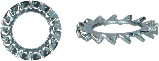 PGB-FASTENERS Waaierveerring DIN 6798A M8 Zn 200 stuks - Tandveerring - Staal - Verzinkt