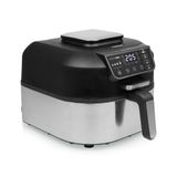 Wintem Digitale luchtfriteuse 5,6 l en 1750 W - kook- en grillfunctie in 1 - kookprogramma voor friet, vis, vlees en groenten - inclusief uitneembare mand, receptenboek en thermometer