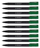Q-Connect CD/DVD/BD Marker Pen Dikte: 0,6 mm/Groen/10 Stuks