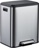 Merkloos / Sans marque Relaxdays prullenbak 2x 15 l - binnenemmer - afvalscheiding - softclose - zilver