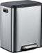 Merkloos / Sans marque Relaxdays prullenbak 2x 15 l - binnenemmer - afvalscheiding - softclose - zilver