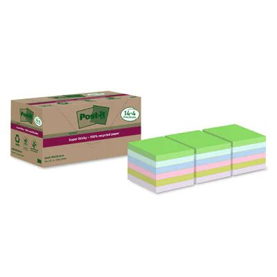 Post-it Super Sticky Notes - 76 x 76 mm - Assorted Colors - 70 Sheets - Recycled
