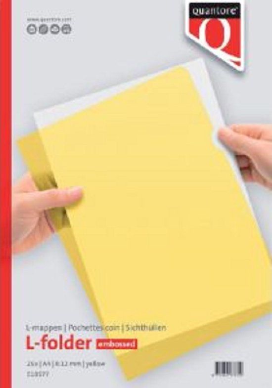 Quantore A4 Insteekmap L-model - 25 stuks - geel