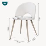 en.casa Eetkamerstoelen Karijo set van 4 stof 77x50x55 cm beige