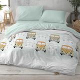 Burrito Blanco Bedrukte dekbedovertrekken, 135 cm brede bedden (+ beschikbare maten), design 107, kleur mintgroen (135 x 190/200 cm)