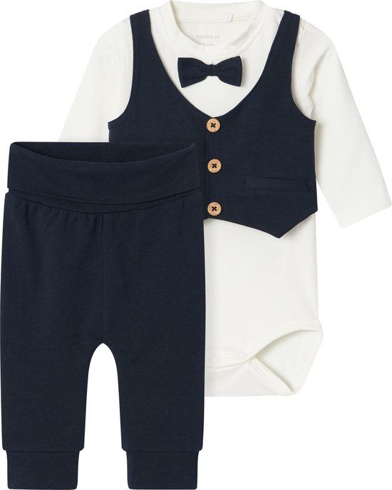 NAME IT NBMADAM LS BODY SET NOOS Baby - Maat 74 - Dark Sapphire;Solid Pant
