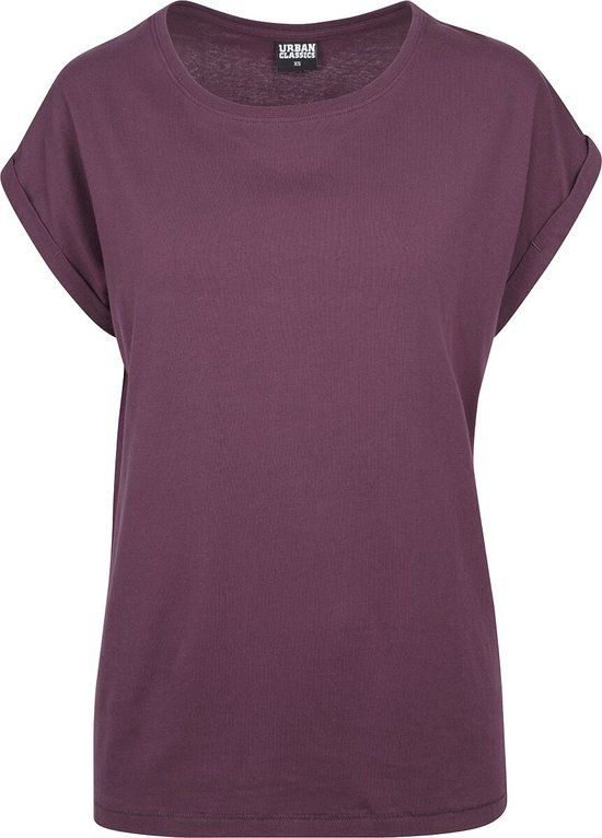 Urban Classics Extended Shoulder Tee Dames T-shirt - pruim - XXL