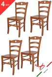 t m c s Tommychairs Cuore - Eetkamerstoelen - Set van 4 - Kersenhout