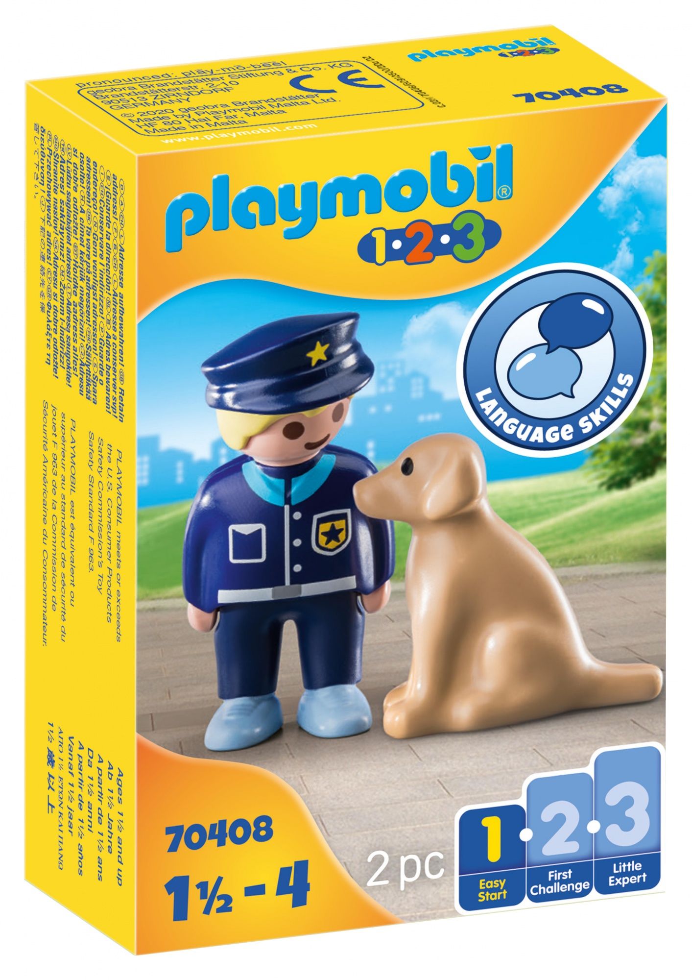 Playmobil Police Officer with Dog 70408 - Speelgoedfiguren kinderen - Meerkleurig