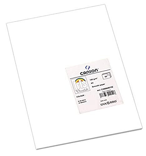 Canson Iris Vivaldi A4 185 GSM glad kleurpapier - wit (Pack van 50 vellen)