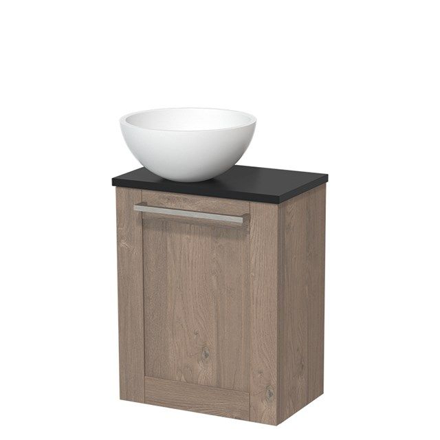 Maxaro Toiletmeubel Modulo Middenbruin Eiken 41 cm Mat Zwart